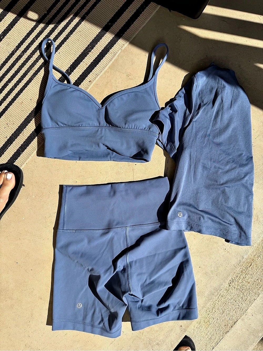 lululemon Women's Blue Three-Piece Athletic Set